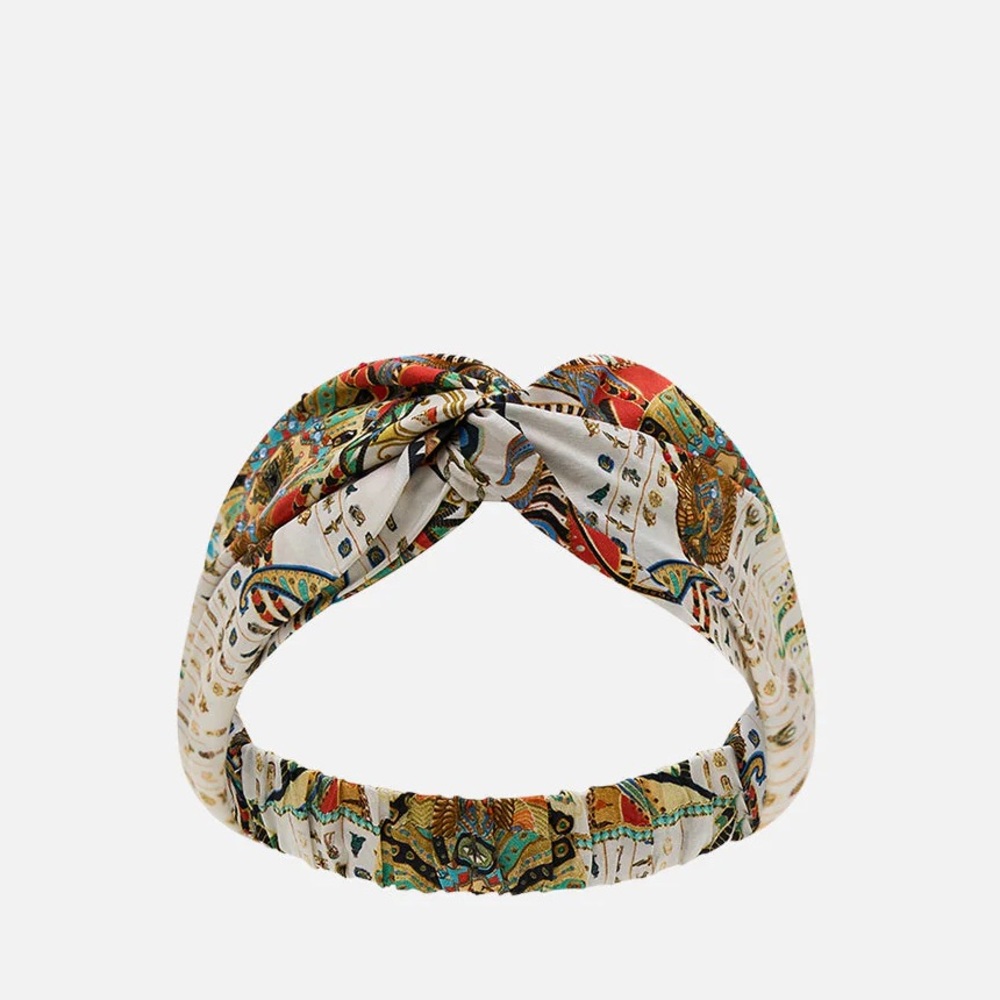 Camilla “Valley of the Queens” white silk Egyptian woven twist boho headband